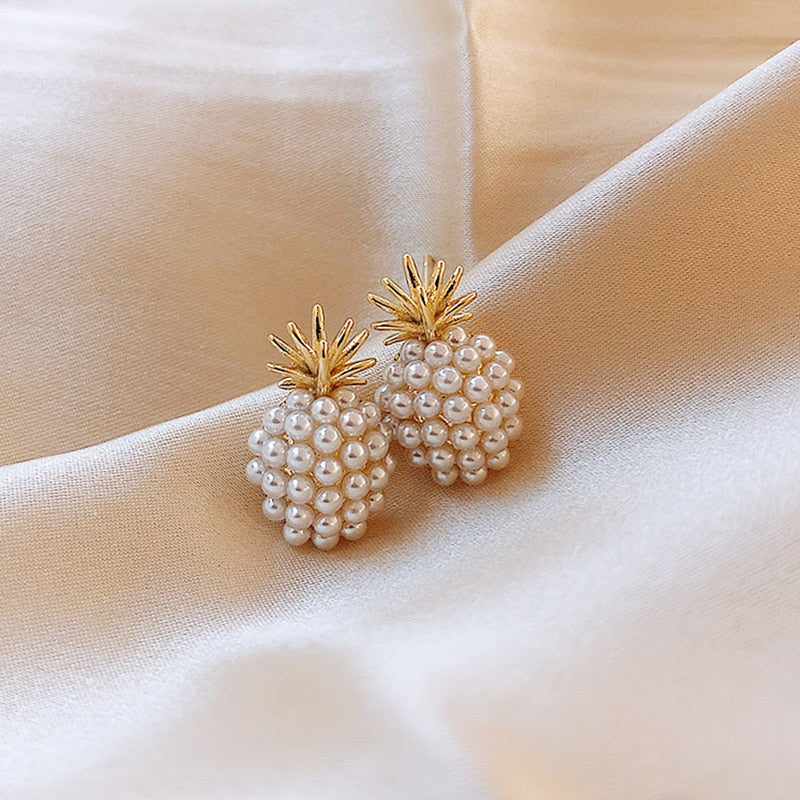 Pineapple pearl earrings