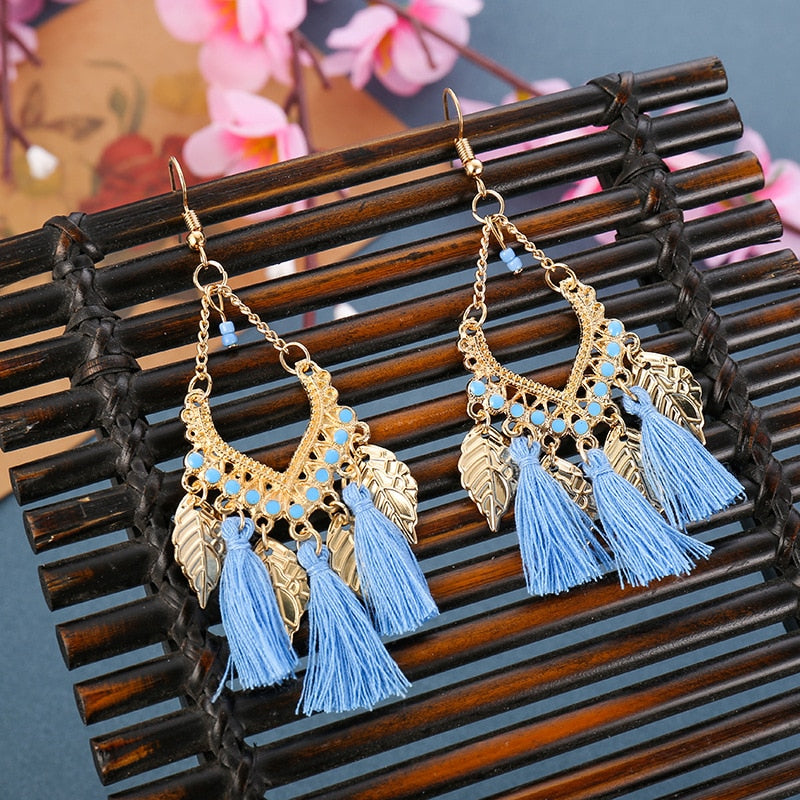 Fashion Women Corful Boho Tassel Earrings