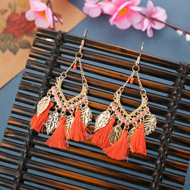 Fashion Women Corful Boho Tassel Earrings
