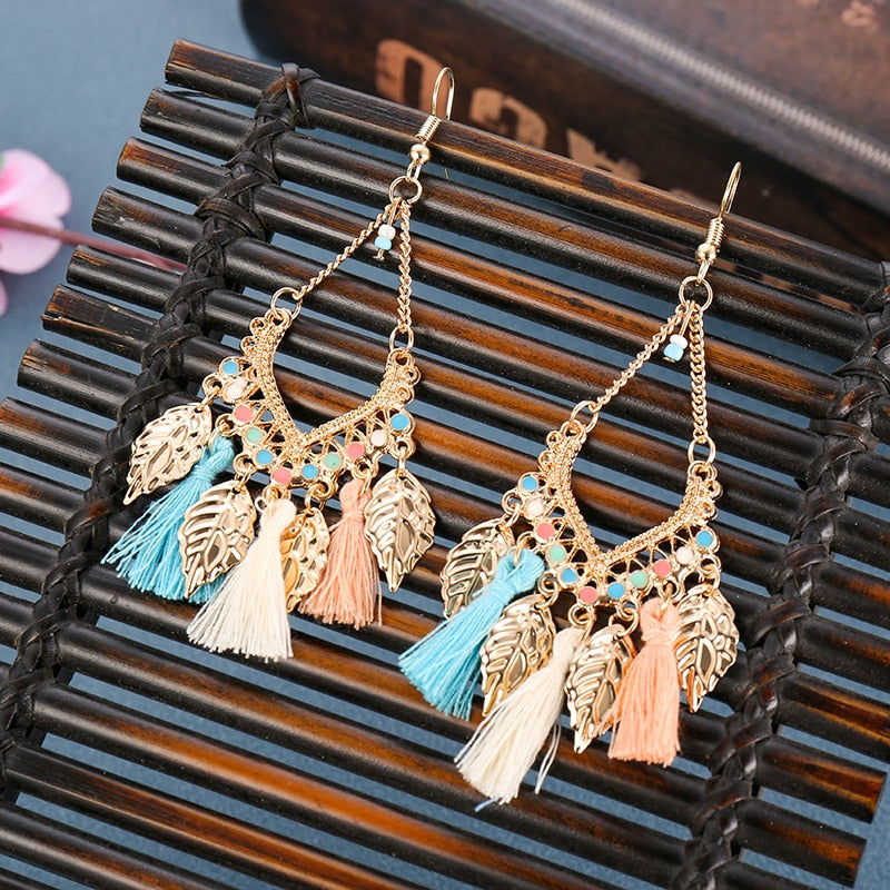 Fashion Women Corful Boho Tassel Earrings