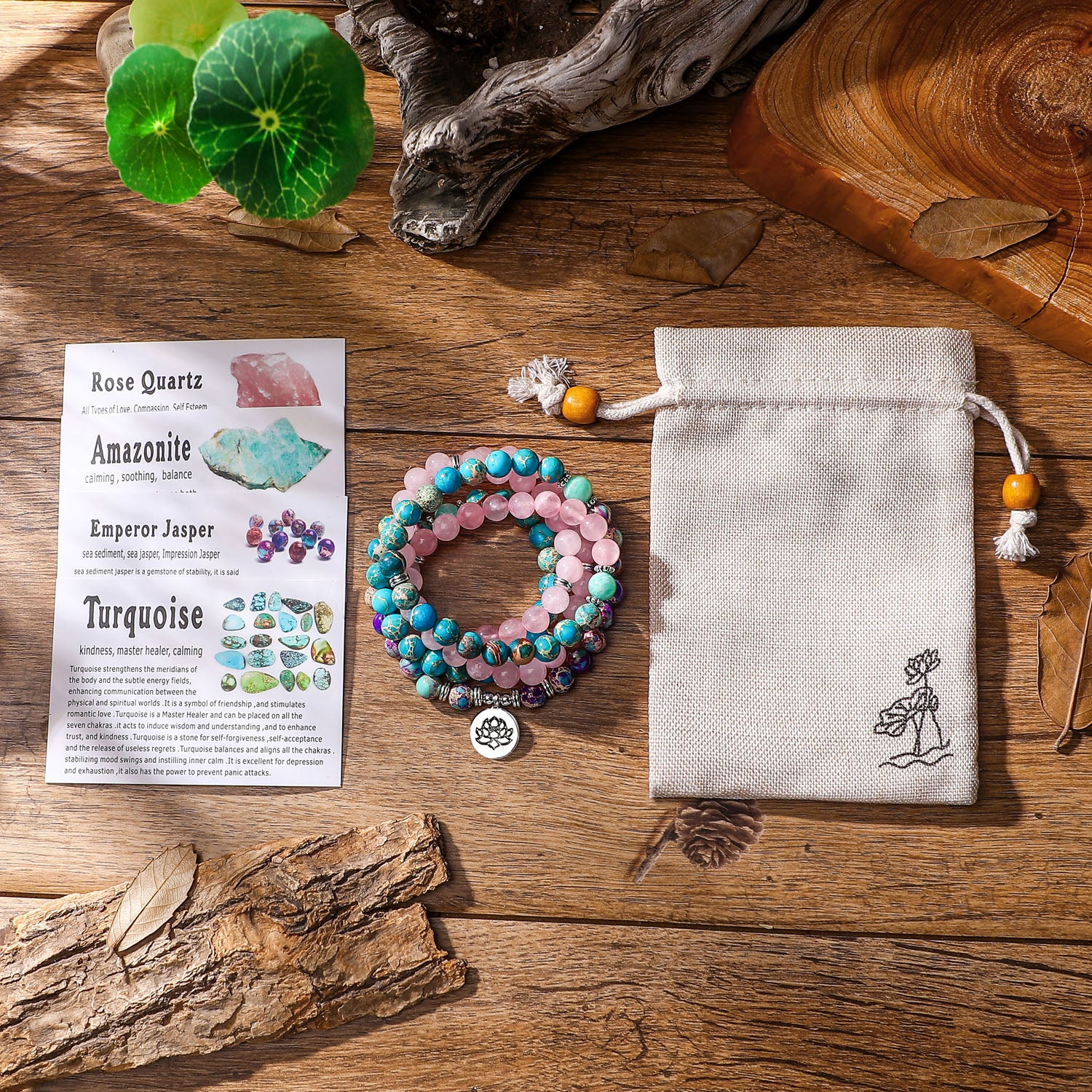 108 Mala Natural Stone Bracelet Women