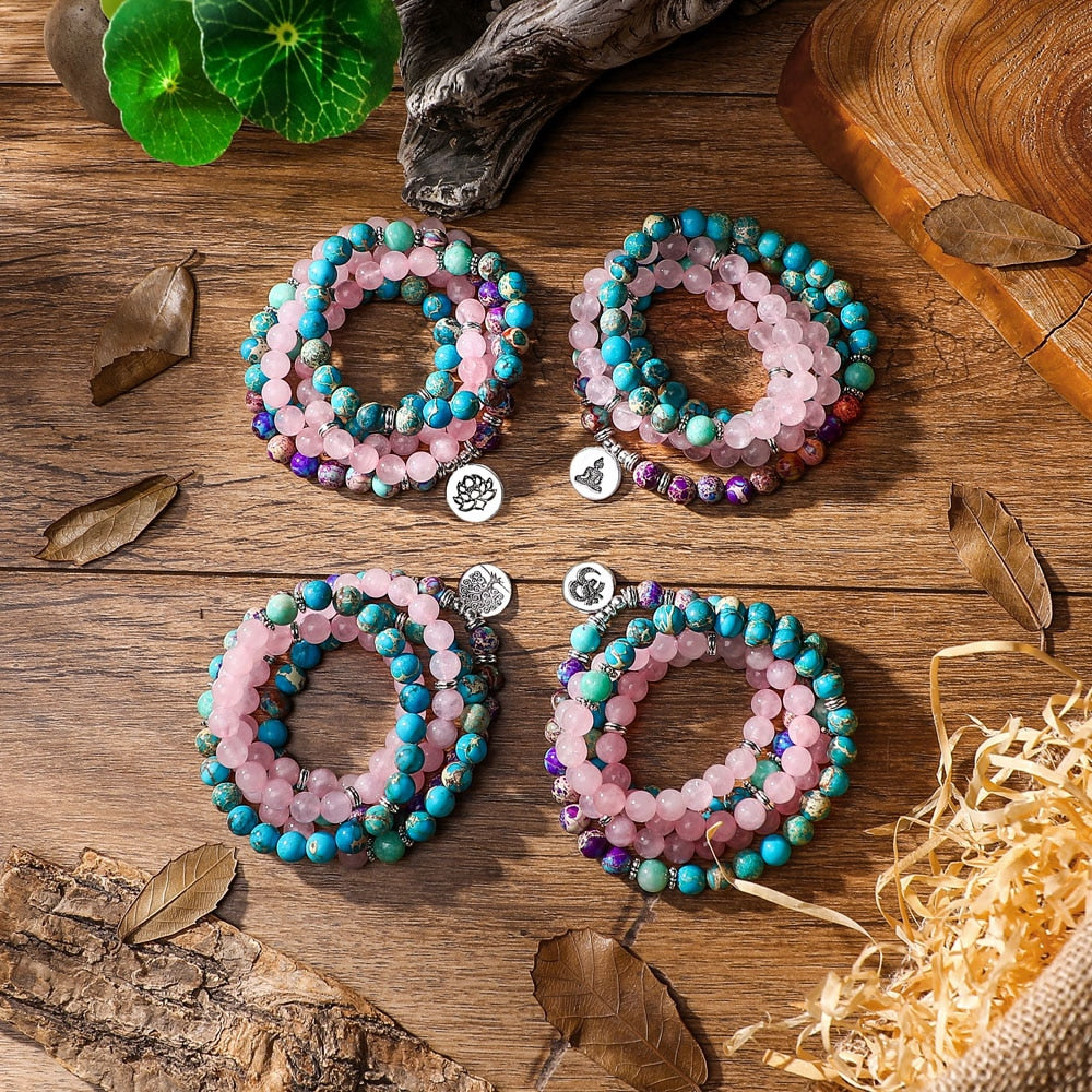 108 Mala Natural Stone Bracelet Women