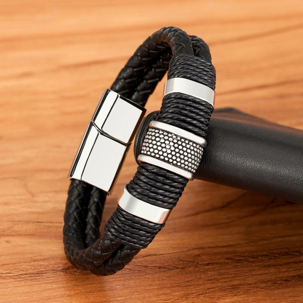 Woven Leather Rope Wrapping Special Style Classic Bracelet