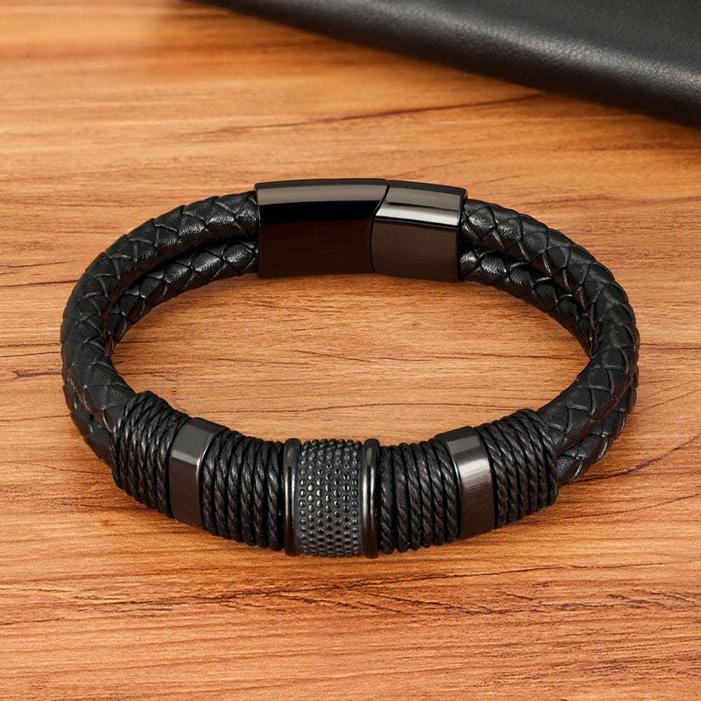 Woven Leather Rope Wrapping Special Style Classic Bracelet