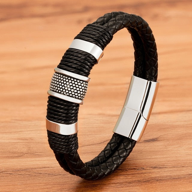 Woven Leather Rope Wrapping Special Style Classic Bracelet