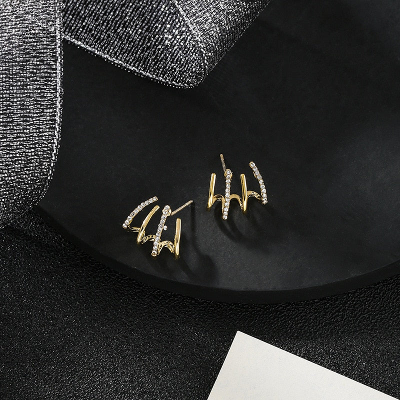 New contracted small Geometric metal Earrings