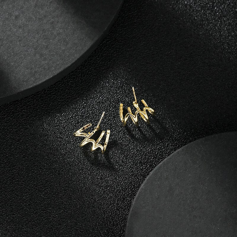 New contracted small Geometric metal Earrings