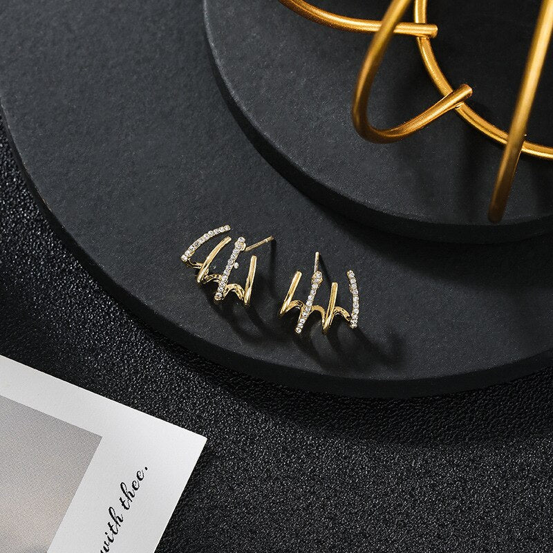 New contracted small Geometric metal Earrings