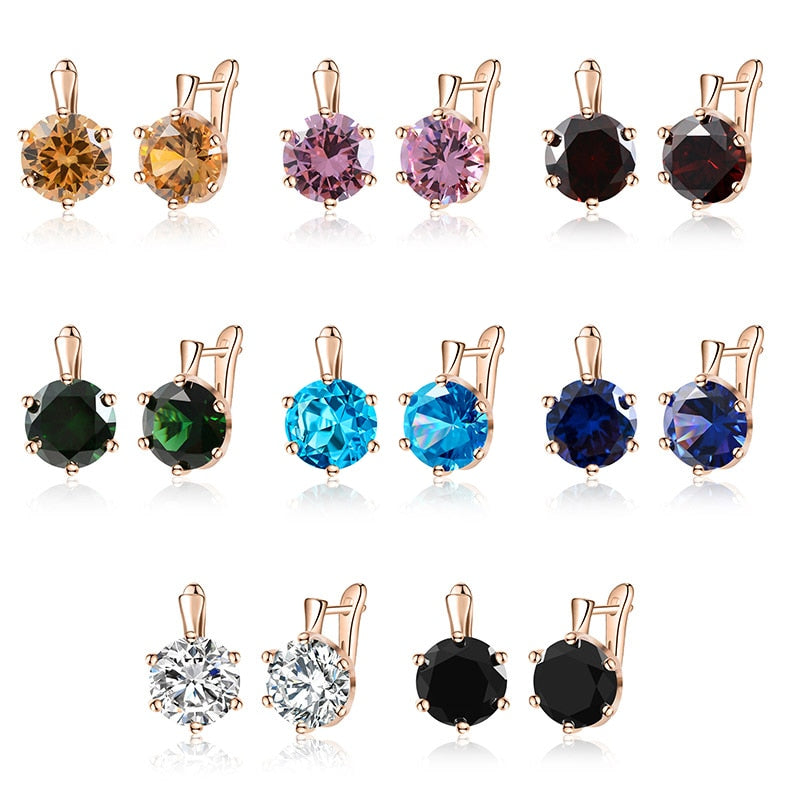 AAA Fashion Element Stud Earrings   Vintage Colorful Crystal Earrings