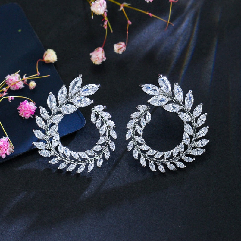 Zircons 4 Pcs CZ Necklace Earring Bracelet and Ring Sets