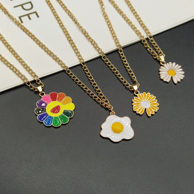 Fashion Sunflower Necklace for Women Pendant Necklace