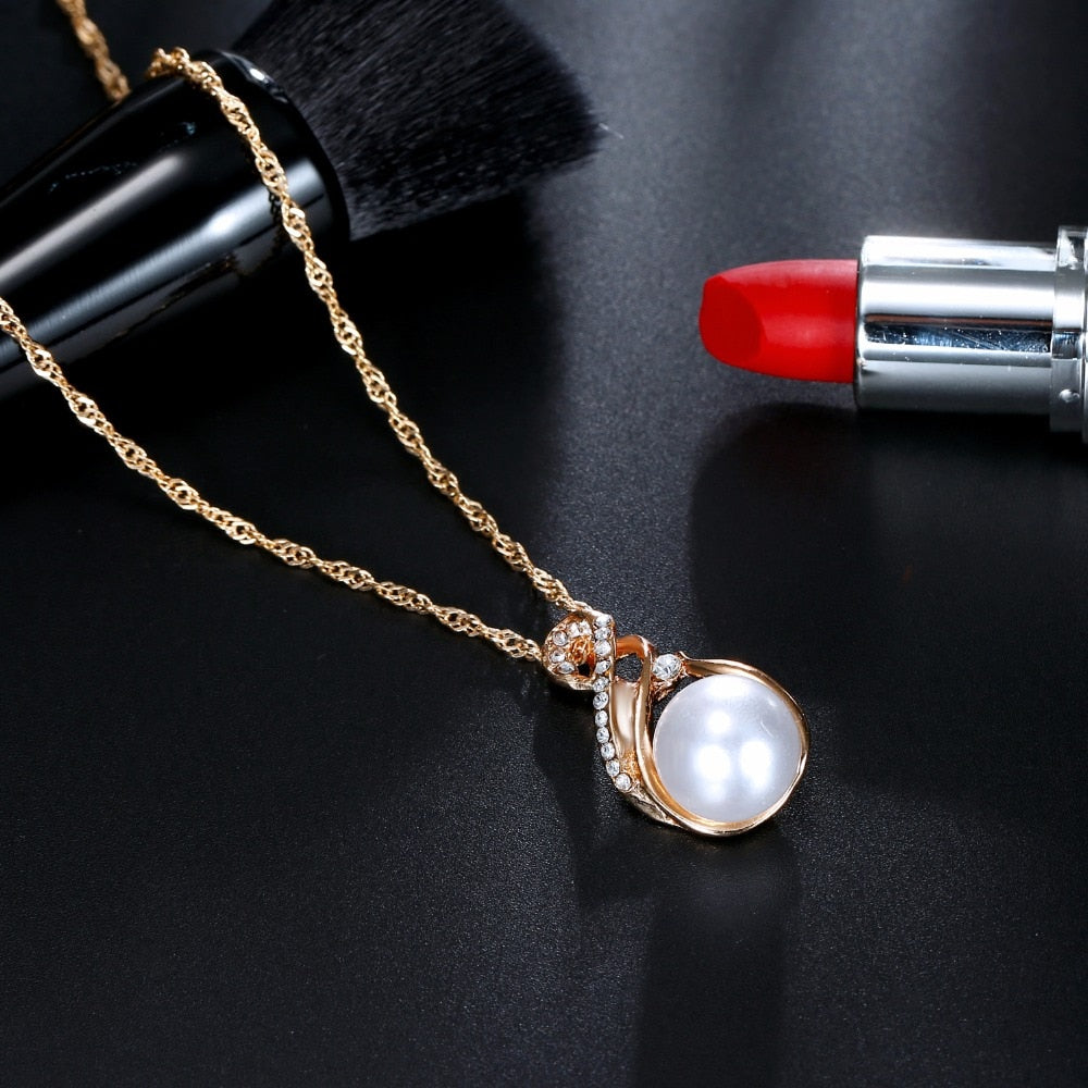 Wedding Silver Color Earrings Simulated Pearl Jewelry Set