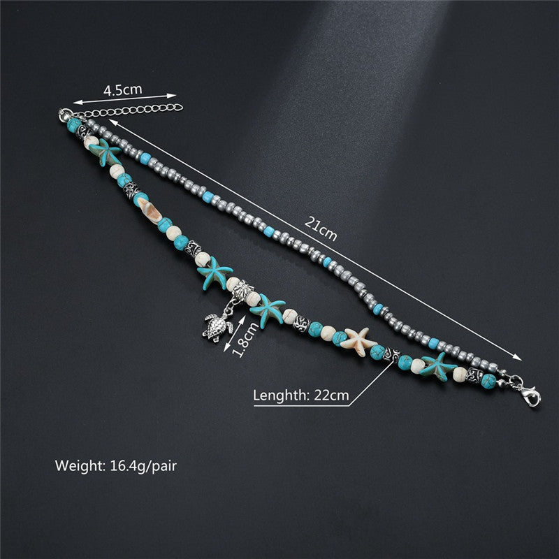 Leg Chain Round Hollow Flower Anklet Vintage Foot Jewelry