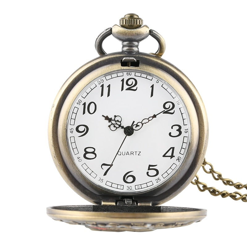 Colorful Portrait Design Quartz Fob Pocket Watch