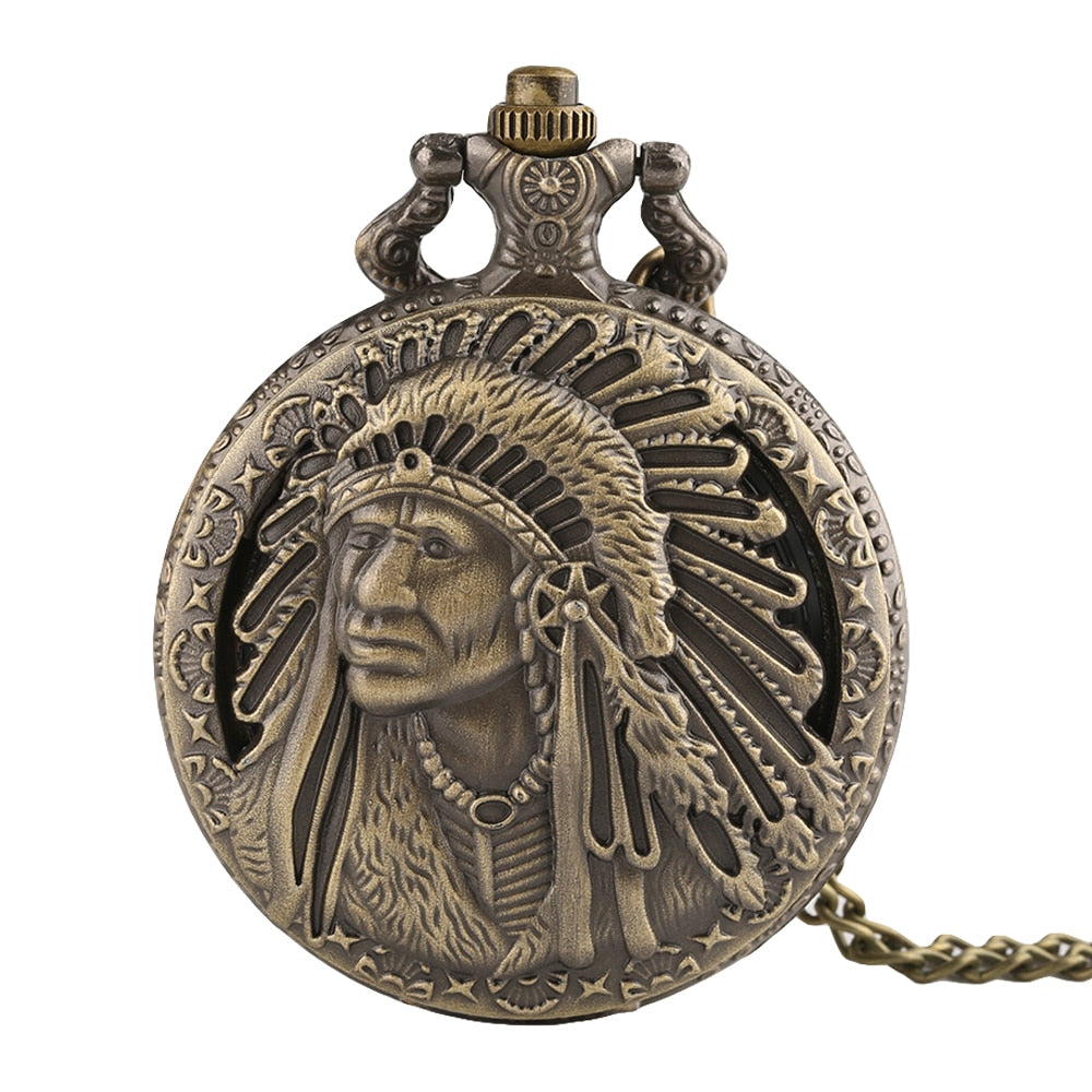 Colorful Portrait Design Quartz Fob Pocket Watch