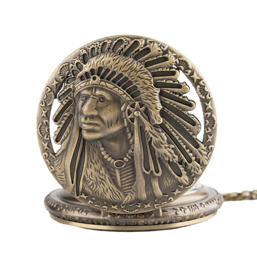 Colorful Portrait Design Quartz Fob Pocket Watch