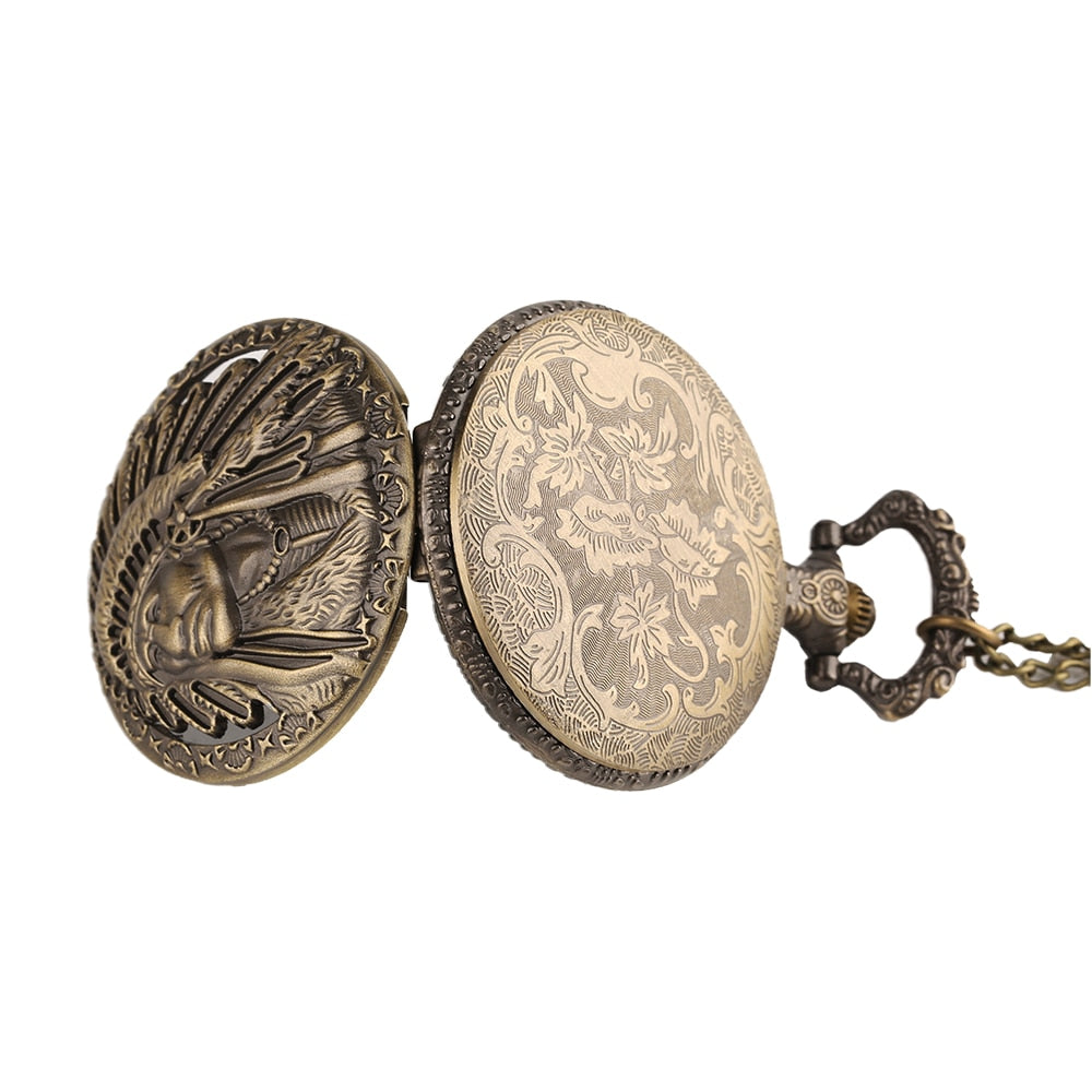 Colorful Portrait Design Quartz Fob Pocket Watch