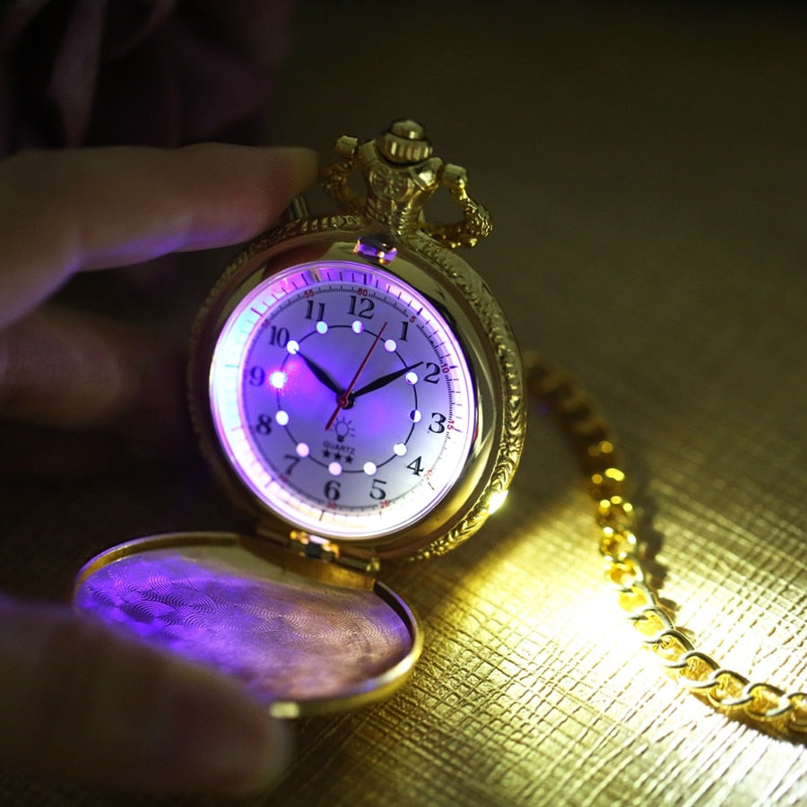 Retro Motorcycle CAR Pattern Quartz Pocket Watch