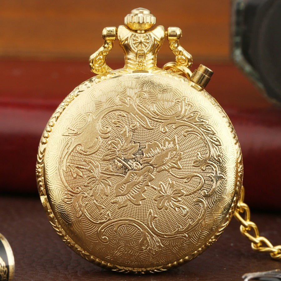 Retro Motorcycle CAR Pattern Quartz Pocket Watch