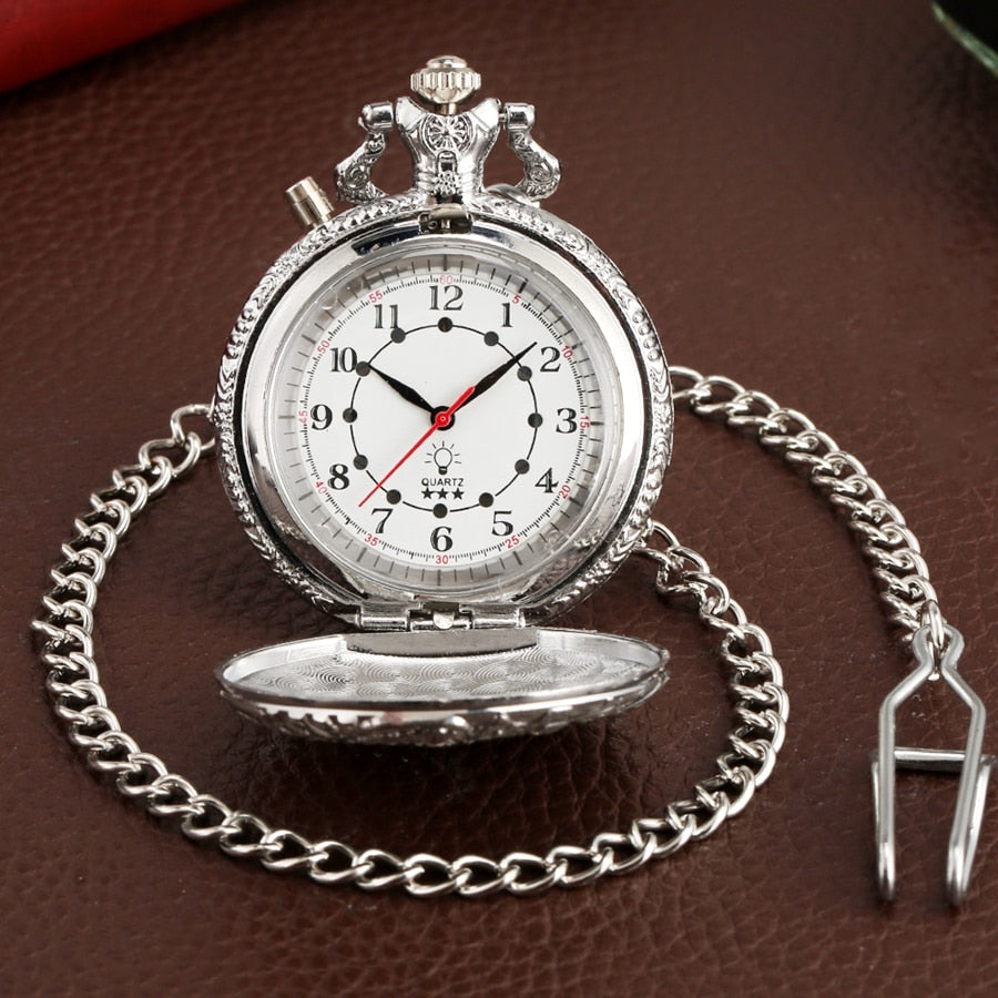 Retro Motorcycle CAR Pattern Quartz Pocket Watch
