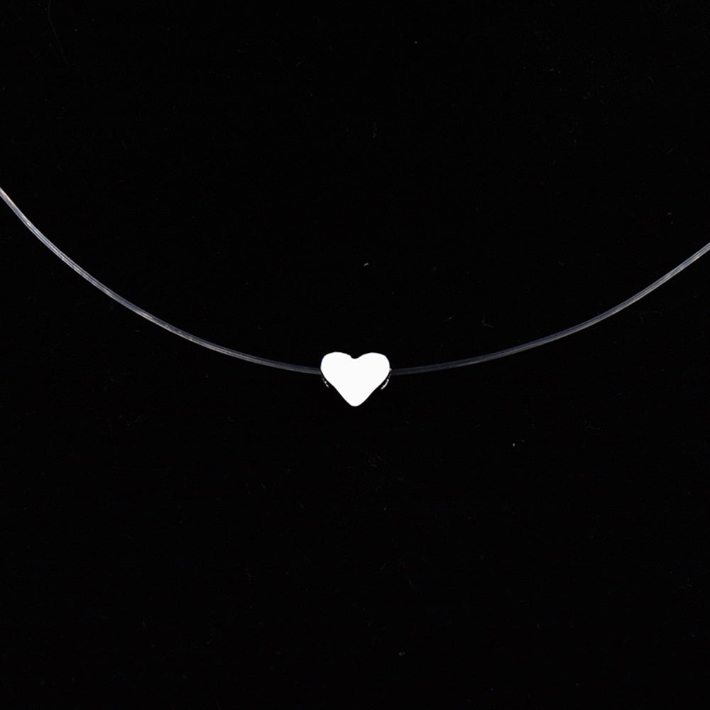 Fashion Silver Color Crystal Zircon Invisible Pendant Necklace