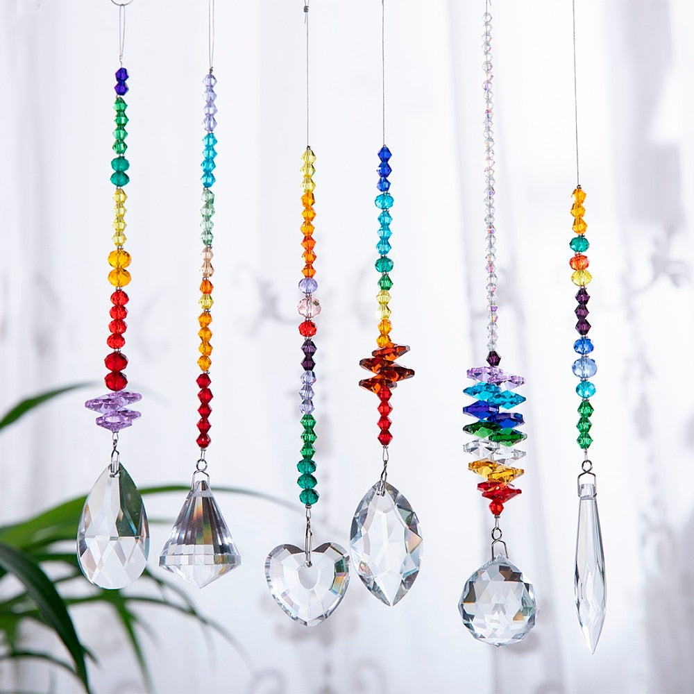 Colorful Crystal  Hanging Ornament Chakra Crystal Pendants