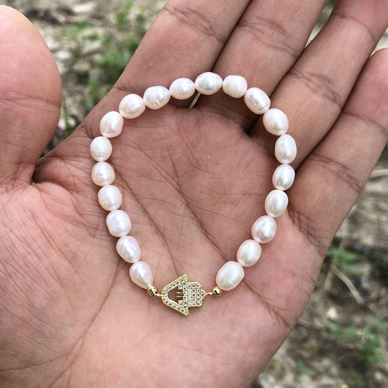 Natural Freshwater Pearl Turkish Eye Bracelets
