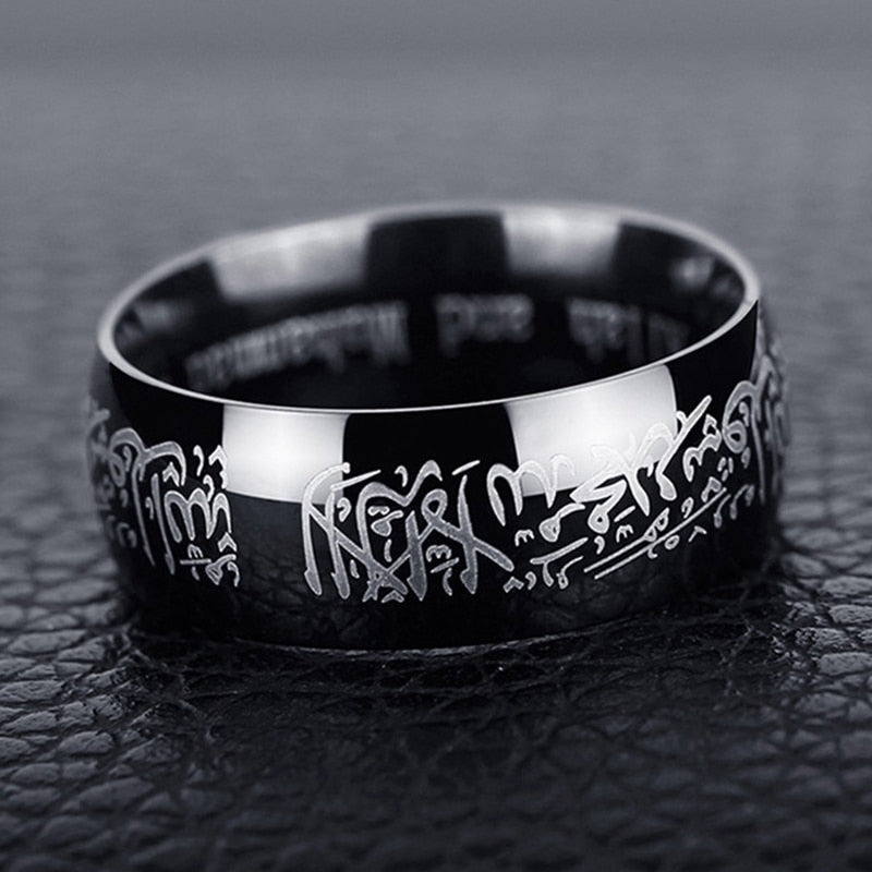 8mm Arabic Islamic Scripture Rings