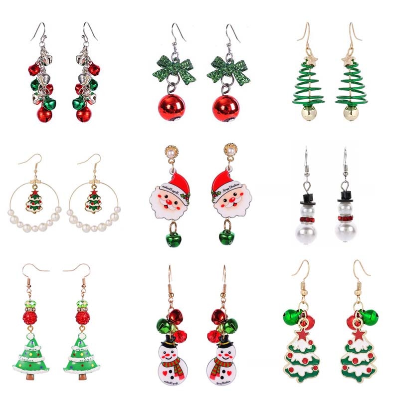 New Christmas Earrings Crystal Snowman Jewelry Christmas