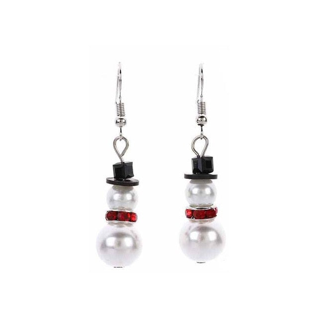 New Christmas Earrings Crystal Snowman Jewelry Christmas