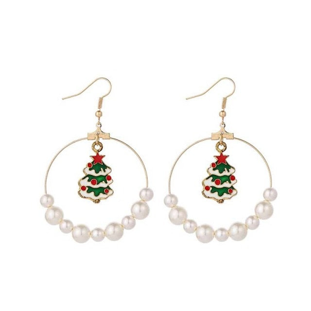 New Christmas Earrings Crystal Snowman Jewelry Christmas