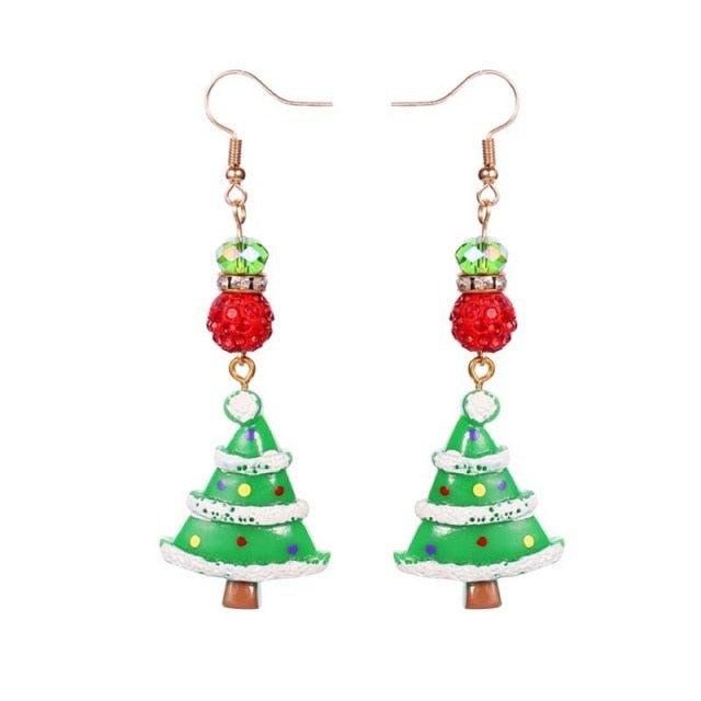 New Christmas Earrings Crystal Snowman Jewelry Christmas