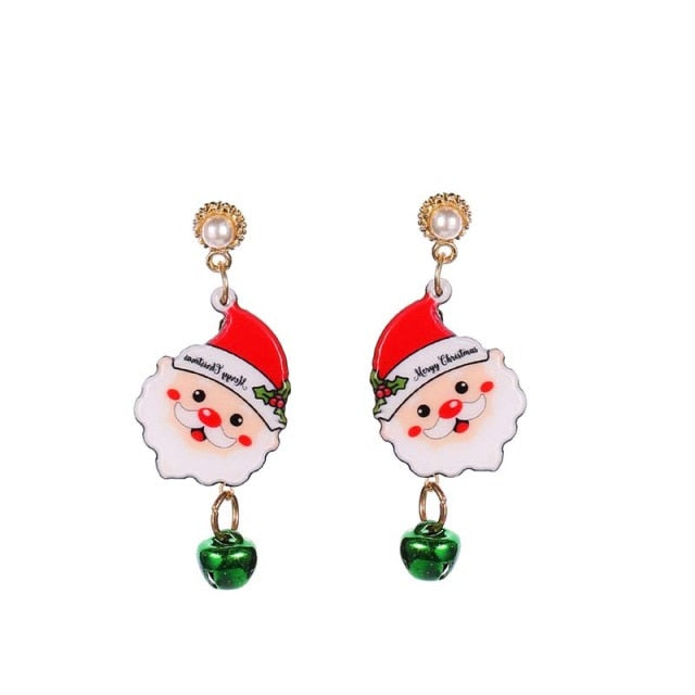 New Christmas Earrings Crystal Snowman Jewelry Christmas