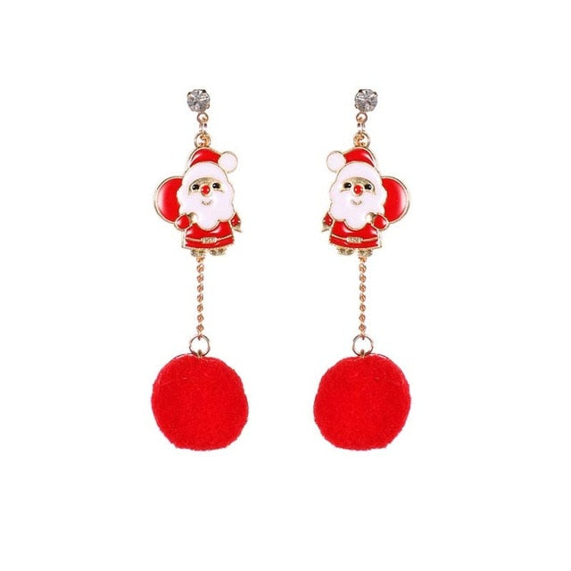 New Christmas Earrings Crystal Snowman Jewelry Christmas