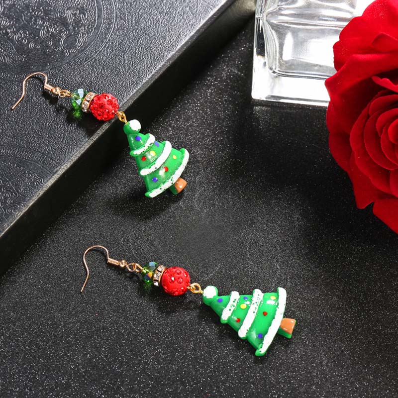 New Christmas Earrings Crystal Snowman Jewelry Christmas