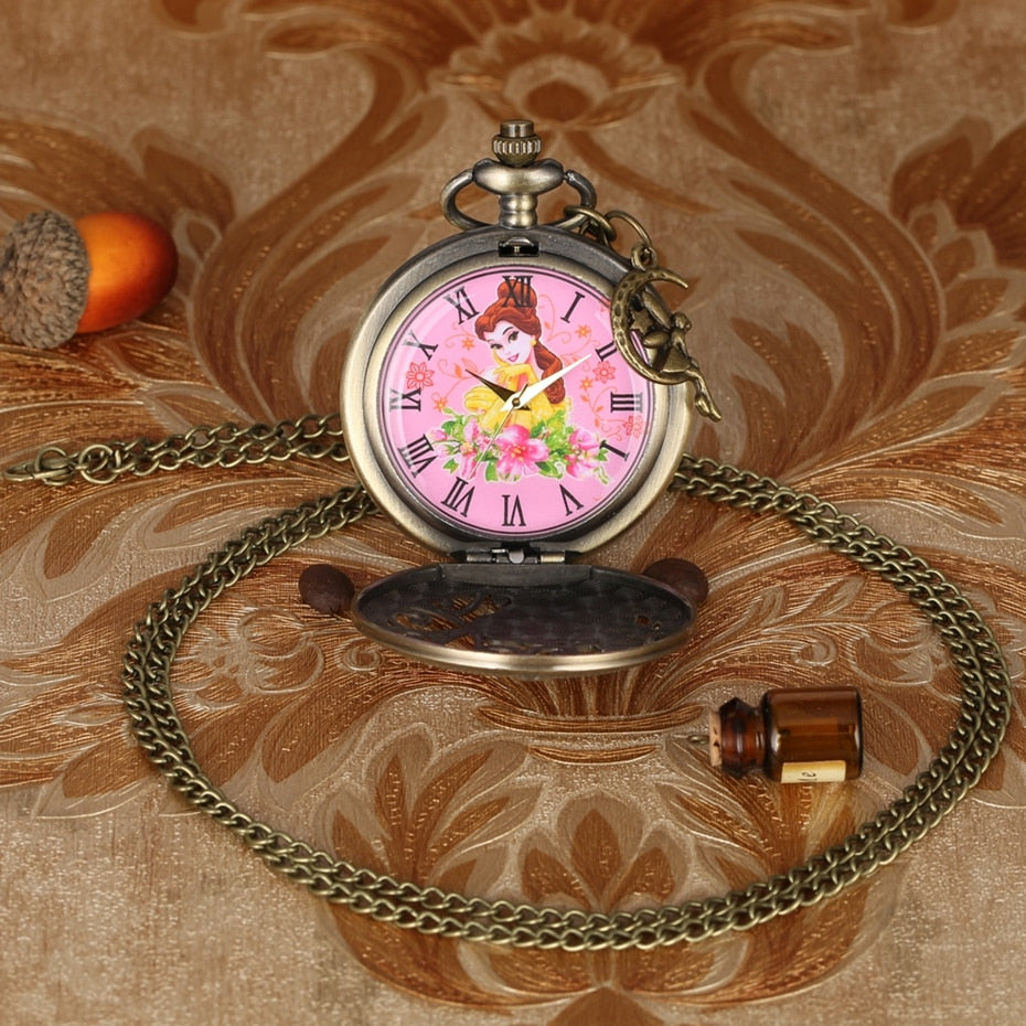 Fairy Dancing Lovely Princess Quartz Pocket Watch