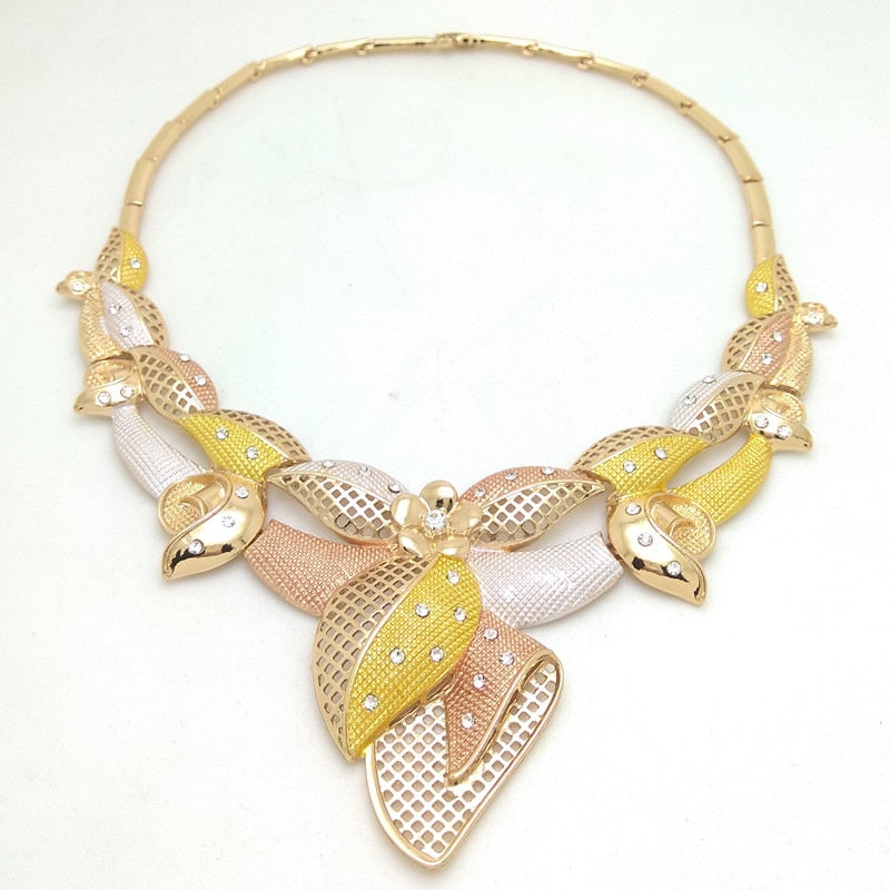 dubai Neckace Bracelet Earring Ring for Women Party Jewelry sets
