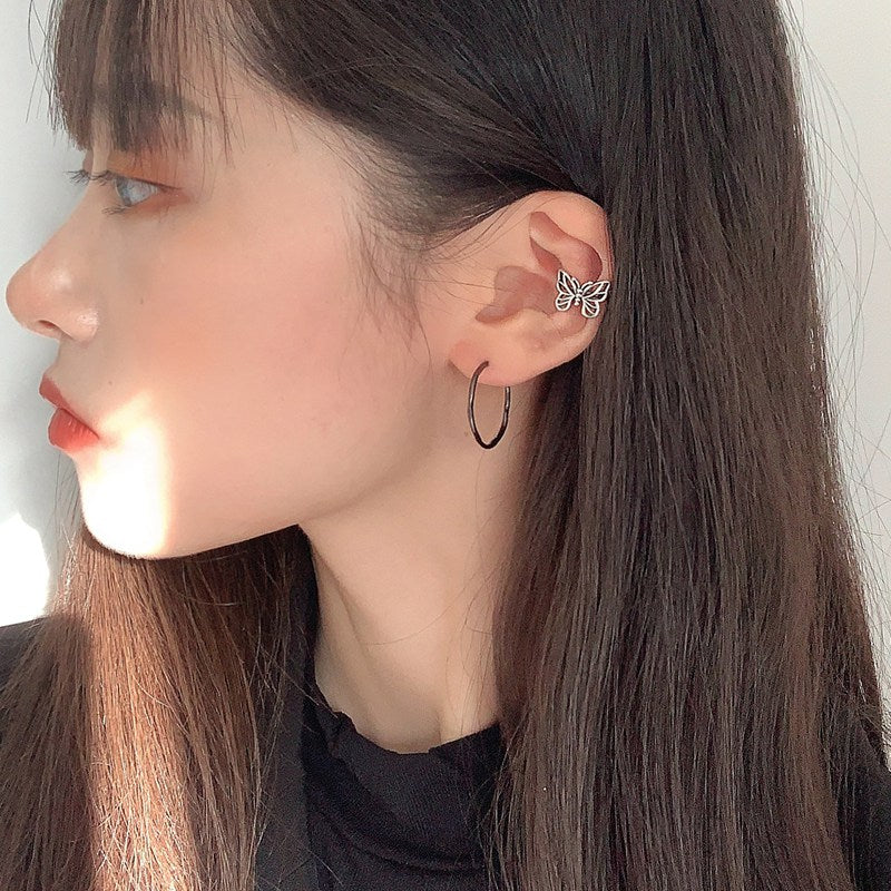 New Fashion Vintage Metal Hollow Butterfly Ear Clips