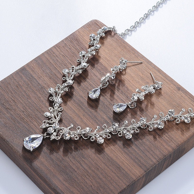 Vintage Gold Crystal Leaf Pearls Costume Jewelry Sets