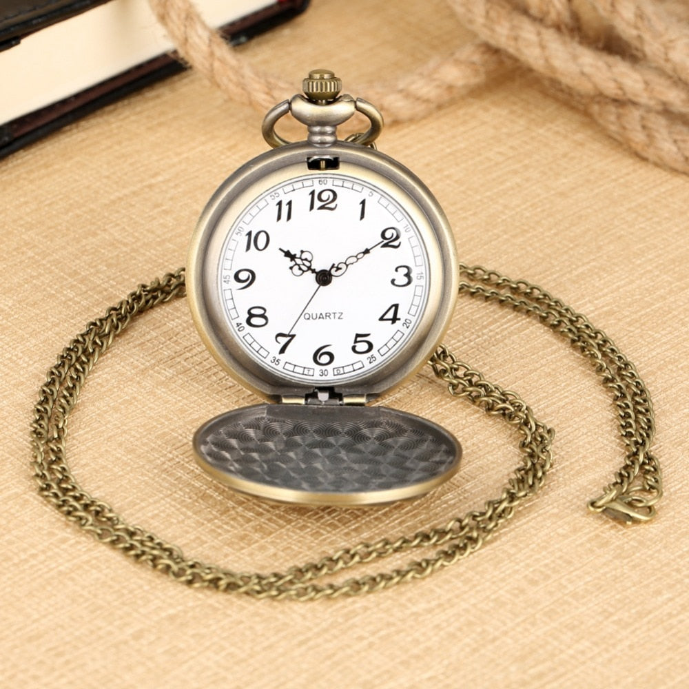 Vintage Clock Pattern Cover Pocket Watch for Women