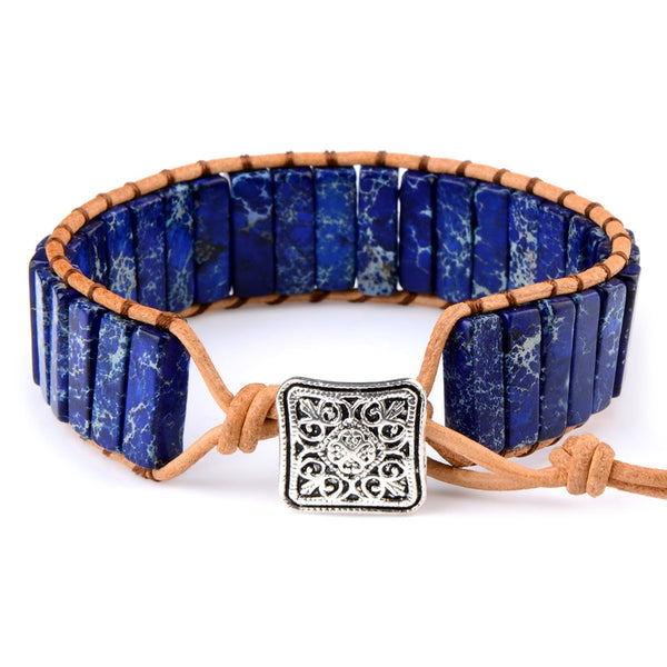 Pulsera ajustable con cuentas de gemas naturales multicolores
