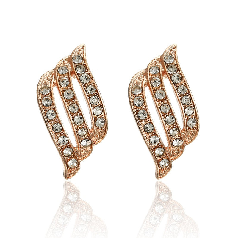 Fashion Gold Color Korean Style Simple Crystal Drop Earrings