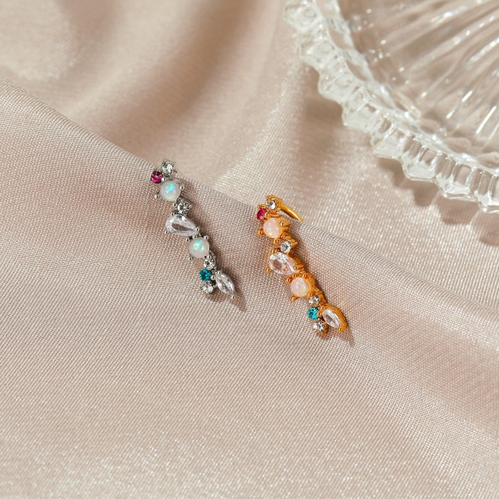Bohemian Water Drop Crystal Rhinestone Elip Earrings