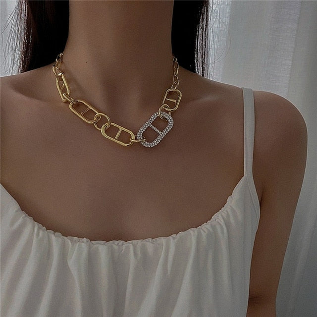 Mixed Linked Circle Necklaces