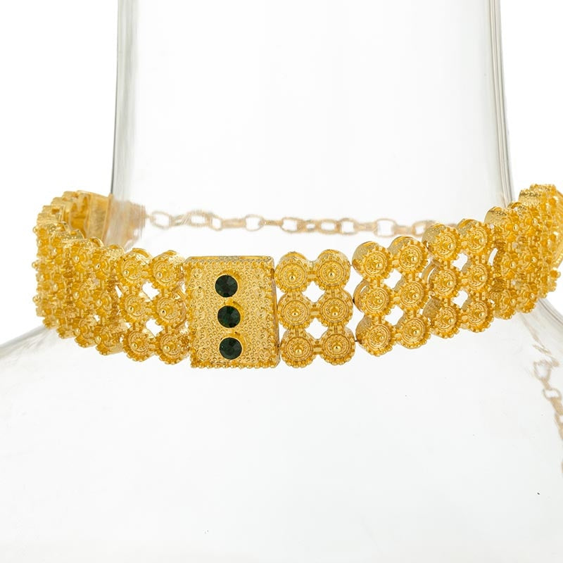 Colored Stone Chokers Necklace/Earrings/Ring/Bracelet Jewelry sets