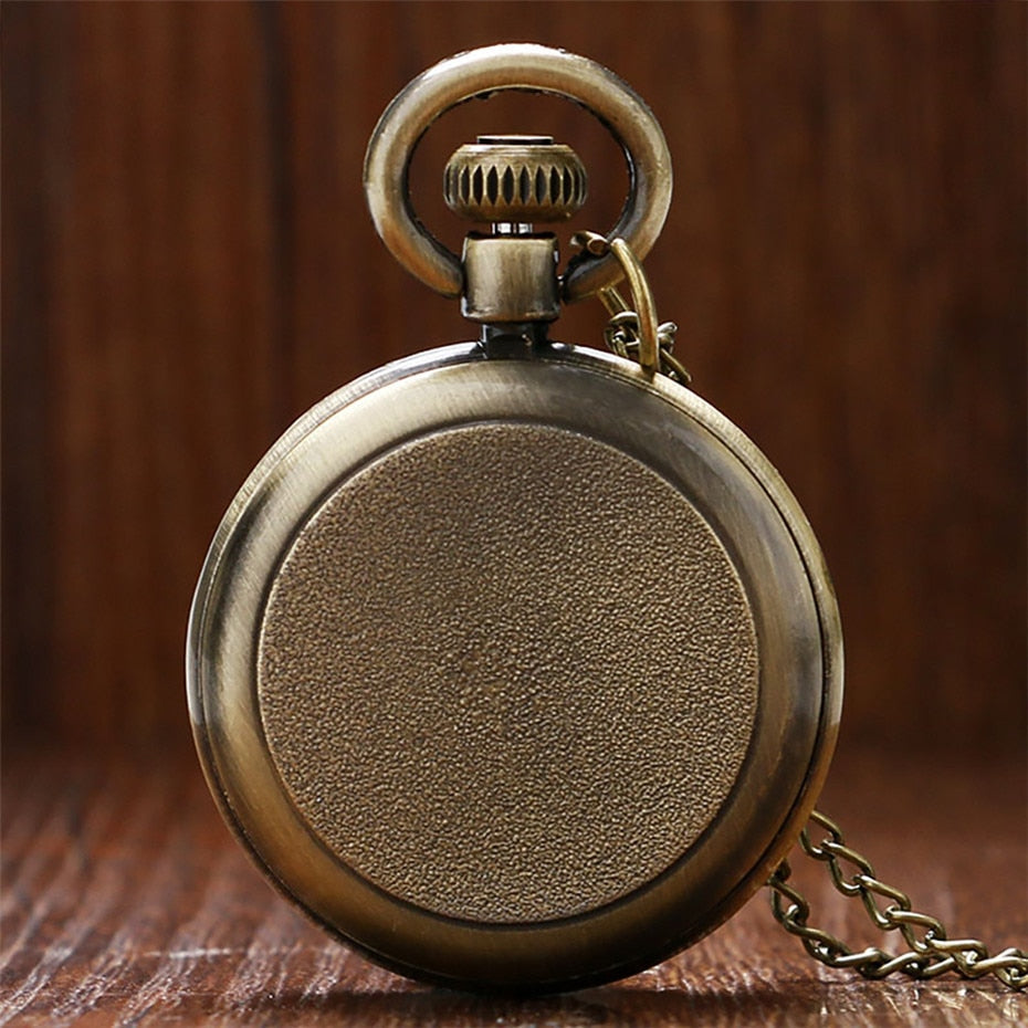Exquisite Open Face Quartz Pocket Watch Roman Numbers Analog Display Pendant Clock