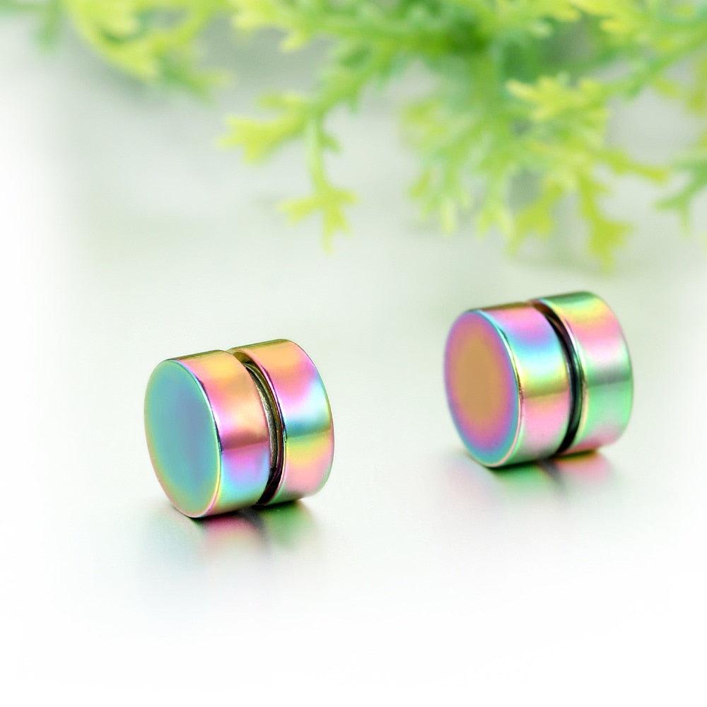 Unisex Round Magnet Earrings Without Piercing