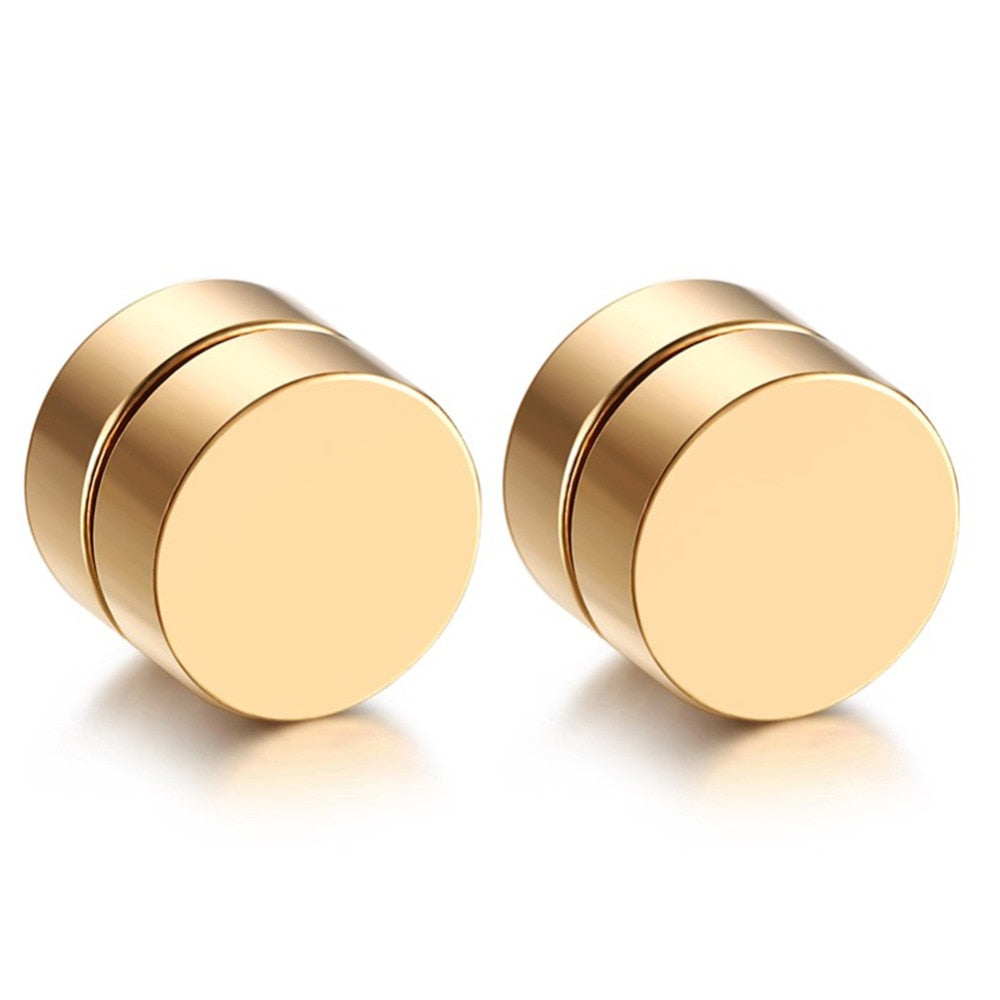Unisex Round Magnet Earrings Without Piercing
