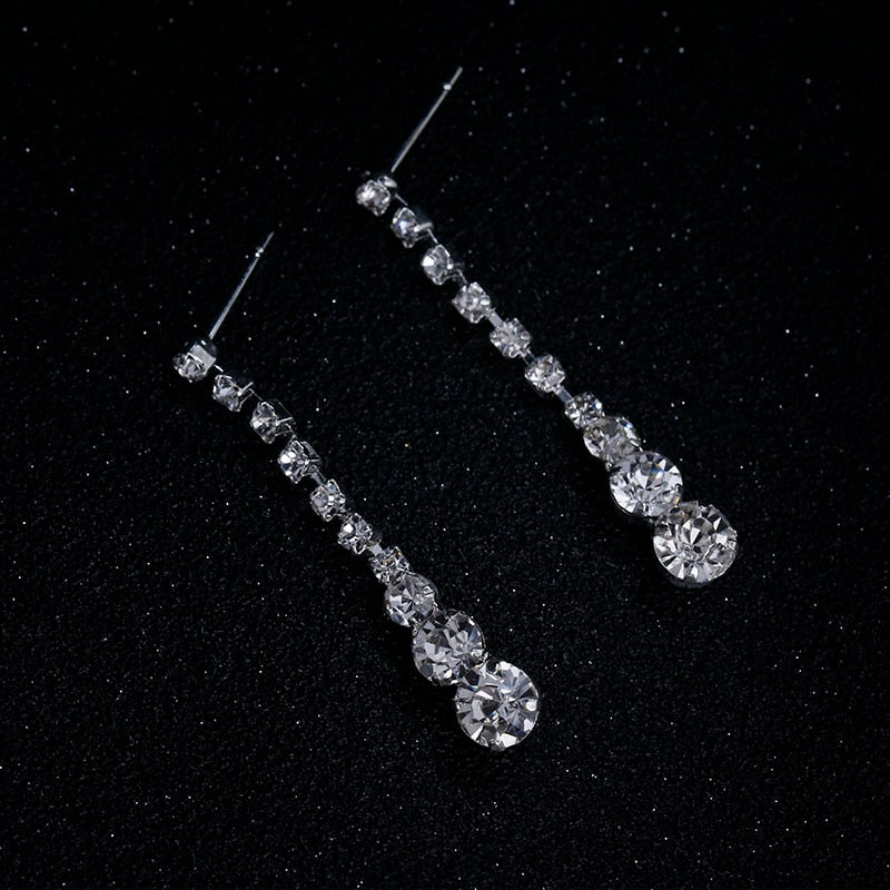 Long Drop Necklace Earrings Bracelet Set