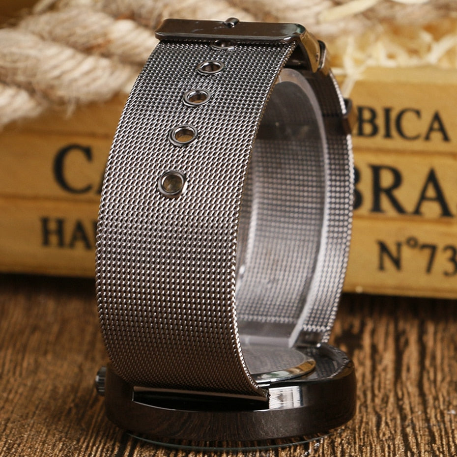Turntable Numbers Dial Men Women Quartz Wrist Watch